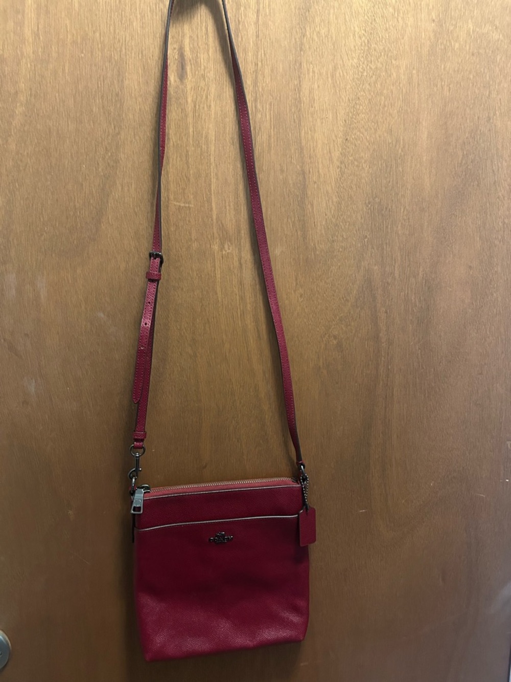 Coach Red Leather Crossbody with Adjustable Strap